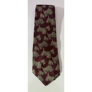 Polo Ralph‎ Lauren Vintage Men's Tie Necktie Dog Print SILK USA 55.5""x3.75"